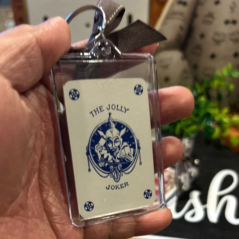 Hermes Dog Play Card Key Chain with Ribbon - Picture 4 of 6
